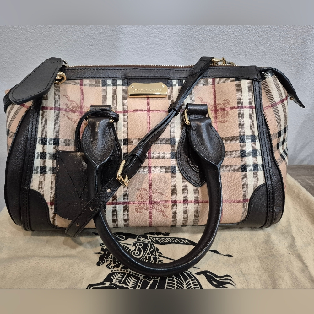 BURBERRY Haymarket Check  Satchel Bag Like New Condition - Picture 2 of 14